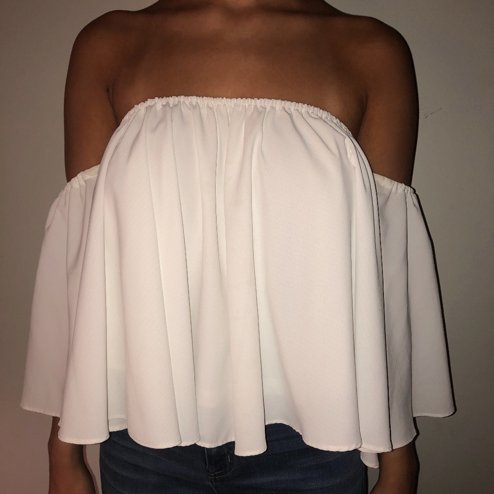 White Off the Shoulder Shirt